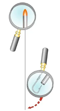 AGUJA PARA CEBO CON PUNTA ROJA CM. 20