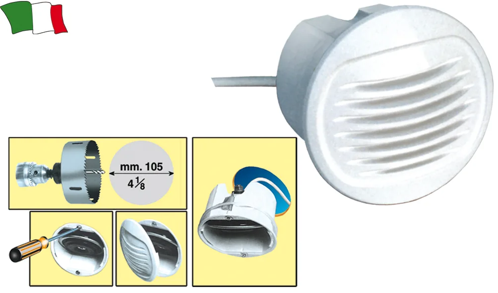 BOCINA OVALADA EMPOTRABLE 12V BLANCA