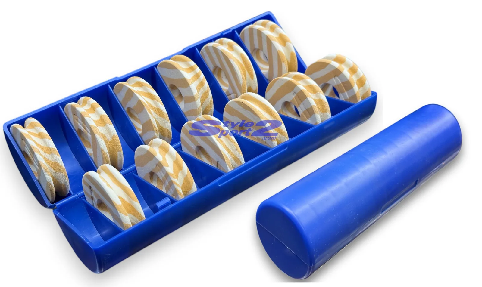 BOÎTE PORTE-ROULEAUX AVEC 12 ENROULEURS DE FIL POUR TERMINAUX TUBULAIRES D.50 LONGUEUR 20cm