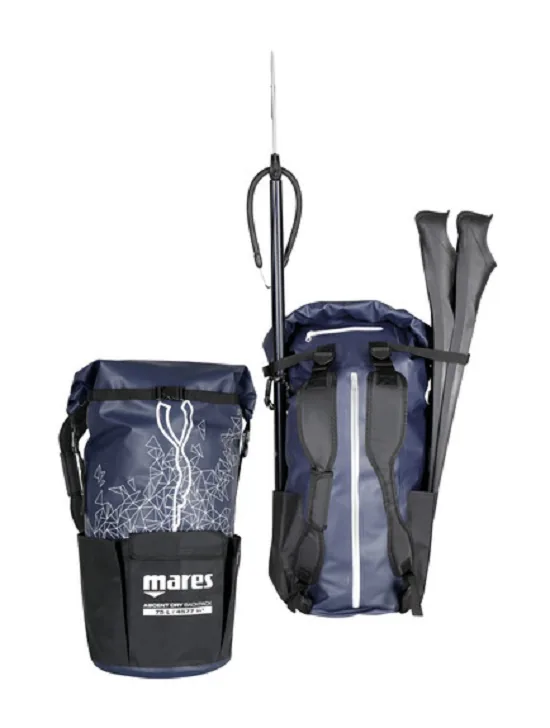 BOLSA DE VIAJE ASCENT DRY BACK PACK MARES CON BOLSILLOS LATERALES PARA ALETAS