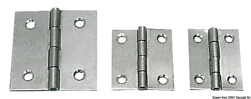 CERNIERA INOX NORMALE RETTANGOLARE 25X30 ACCIAIO INOX AISI 316 lucidata a specchio.