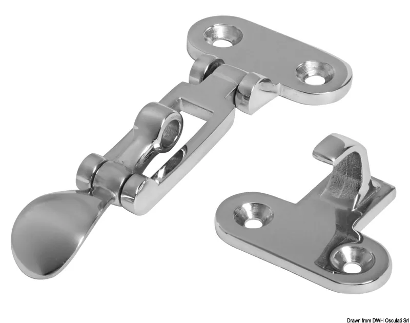 CHIUSURA A LEVA X PORTELLI CON PORTA LUCCHETTI INOX (M.111x48)