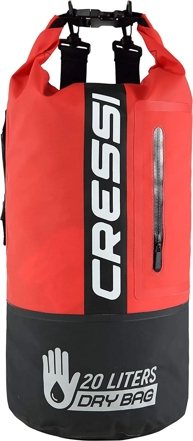 DRY BAG 20lt WATERPROOF CRESSI RED/BLACK