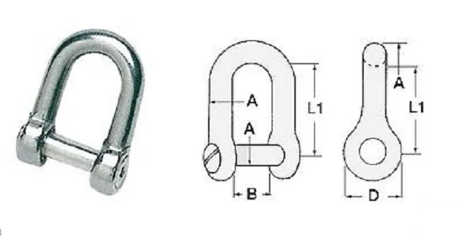 EDELSTAHL-SCHÄKEL MIT VERSENKTEM BOLZEN mm.8