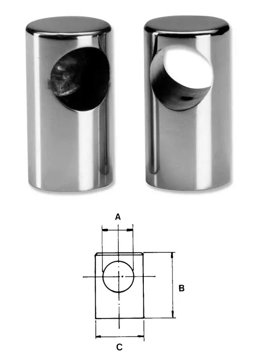 EMBOUT EN LAITON CHROMÉ MM.22 HAUTEUR MM.60