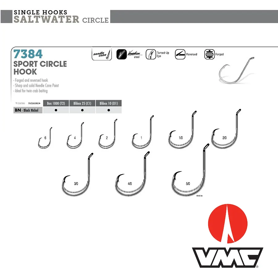 HAMEÇONS VMC SPORT CIRCLE N°1/0 PAQUET DE 8 PCS.