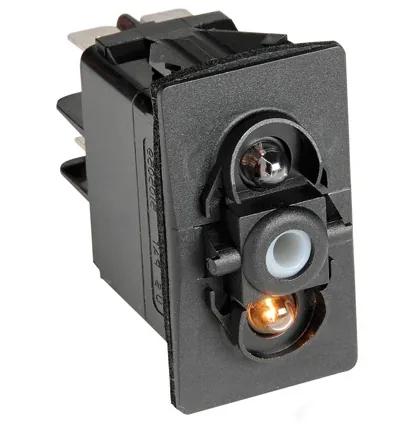 INTERRUTORE BASCULA IMPER. IP 56 2 LED (ON)-OFF CON RITORNO A MOLLA TIPO CARLING SWITCH
