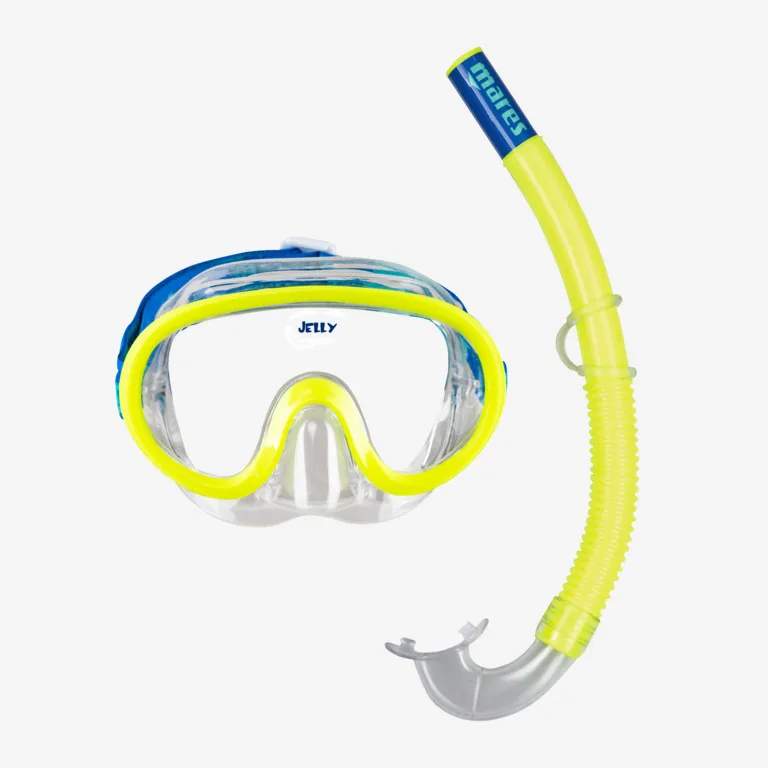 JELLY MASKEN- + SILIKON-SCHNORCHELSET, TRANSPARENT GELB