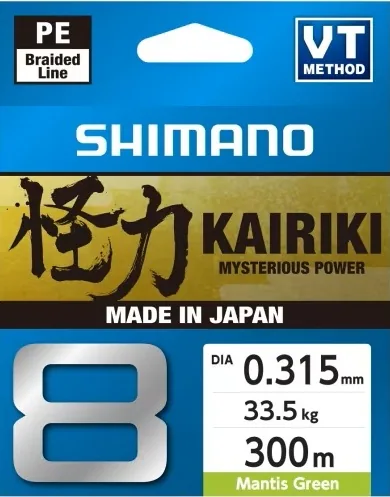 KAIRIKI GREEN (FLUO) BRAIDED LINE MT. 300 0,31 LB 68/KG.33.50