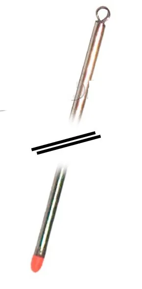 KÖDERNADEL MIT ÖSE UND ROTER SPITZE CM. 20