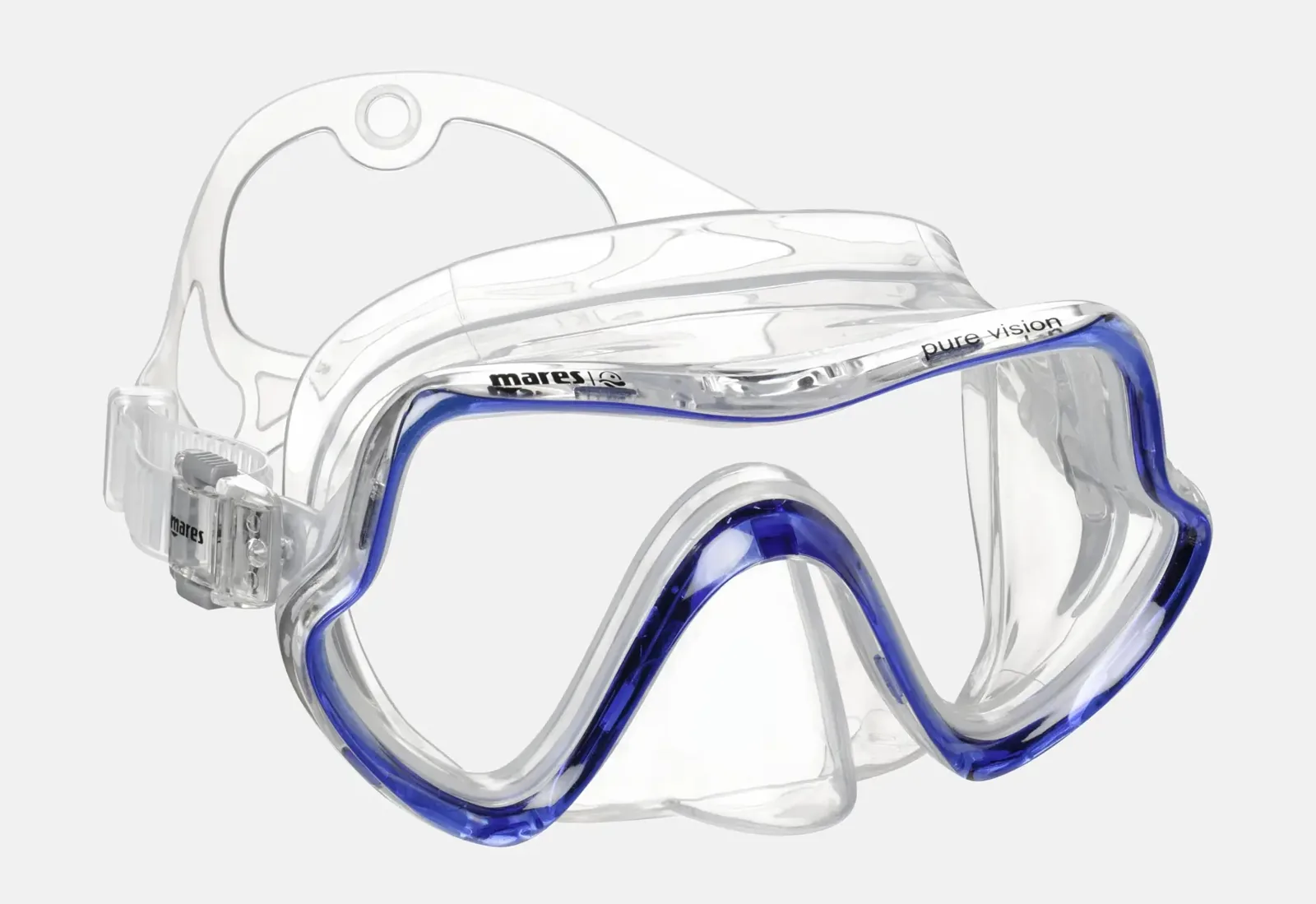 MÁSCARA MARES PURE VISION TRANSPARENTE AZUL