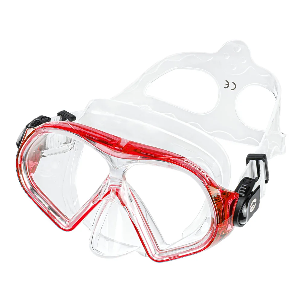 MÁSCARA ULISSE CLEAR, SILICONA TRANSPARENTE, ROJA ABYSSTAR