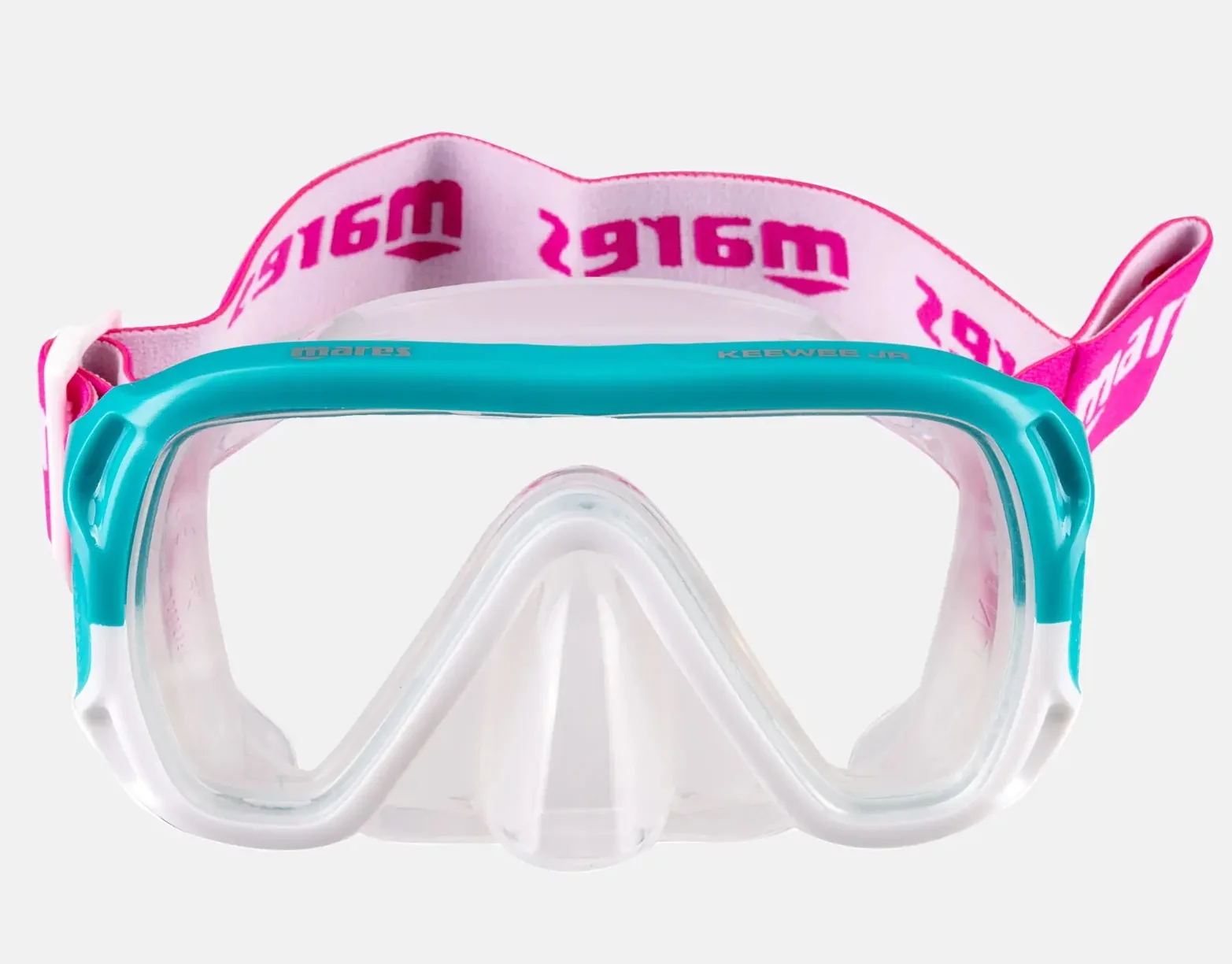 MASCHERA KEEWEE JR MARES TURCHESE FIBBIA IN TESSUTO FUXIA