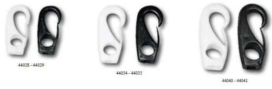 PACK OF 10 PLASTIC SNAP HOOK WITH 6 mm HOLE WHITE