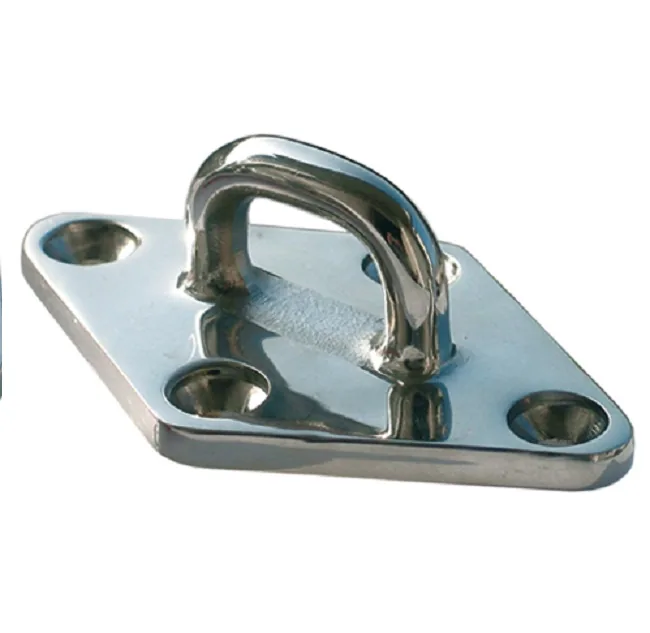 PLAQUETTE INOX AVEC ANNEAU LOSANGE 50X26