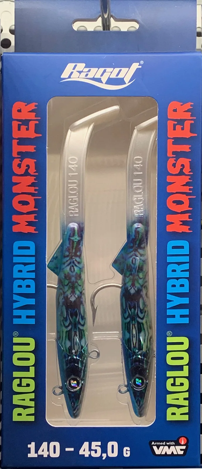 RAGLOU HYBRID MONSTER CM 140 GR . 45 ABLB COLOUR RAPALA PACK OF 2 PIECES WEIGHTED HEAD