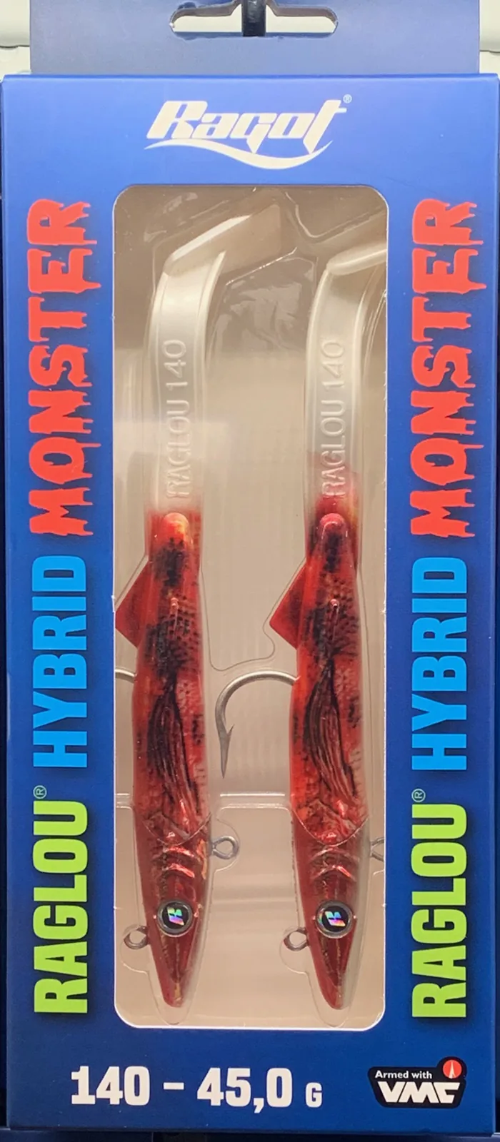 RAGLOU HYBRID MONSTER CM 140 GR . 45 COLOR ABLR RAPALA PACK DE 2 CABEZA PLOMADA