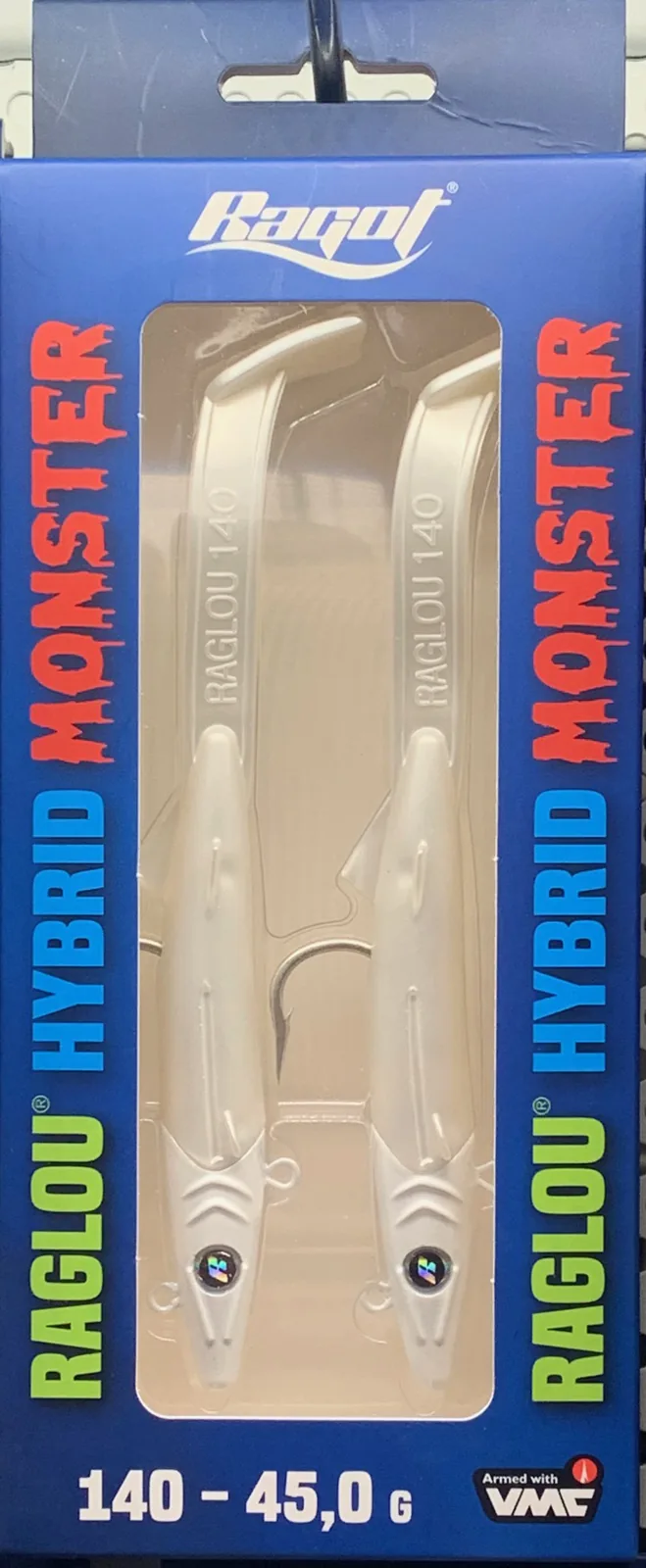 RAGLOU HYBRID MONSTER CM 140 GR . 45 FARBE PW RAPALA 2ER-PACK MIT BLEIKOPF