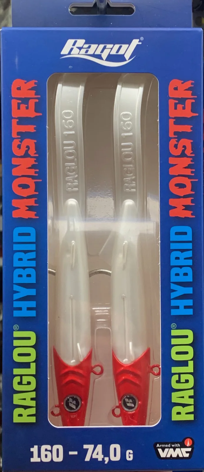 RAGLOU HYBRID MONSTER CM 160 GR . 74 COLORE RH RAPALA CONFENZIONE DA 2 PEZZI TESTA PIOMBATA
