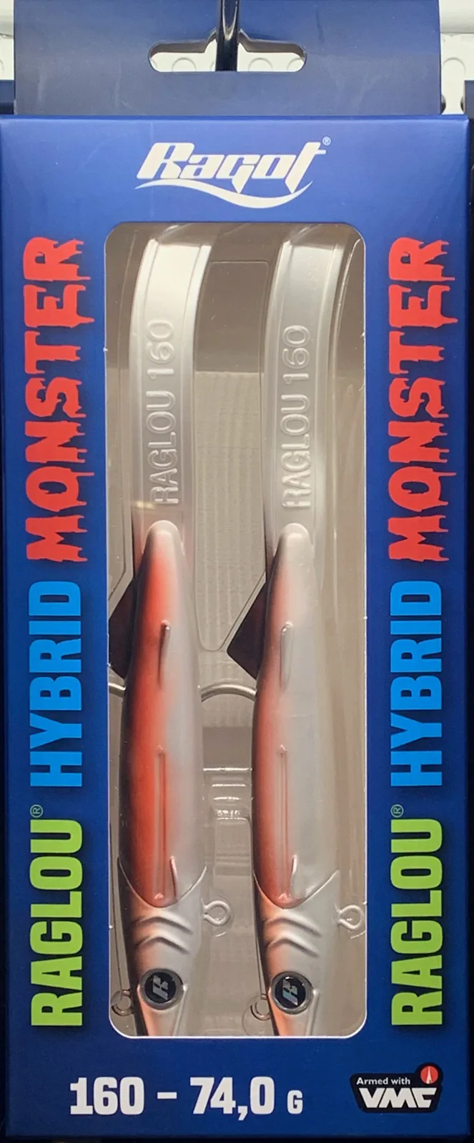 RAGLOU HYBRID MONSTER CM 160 GR . 74 COLORIS GRL RAPALA LOT DE 2 PIÈCES TÊTE PLOMBÉE