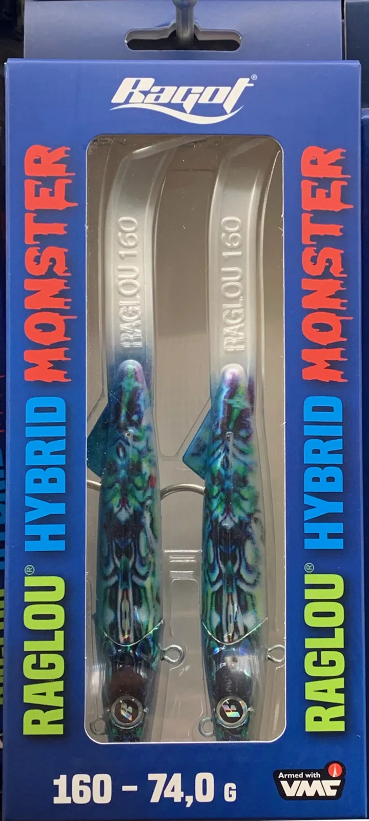 RAGLOU HYBRID MONSTER CM 160 GR . 74 FARBE ABLB RAPALA 2ER-PACK BLEIKOPF