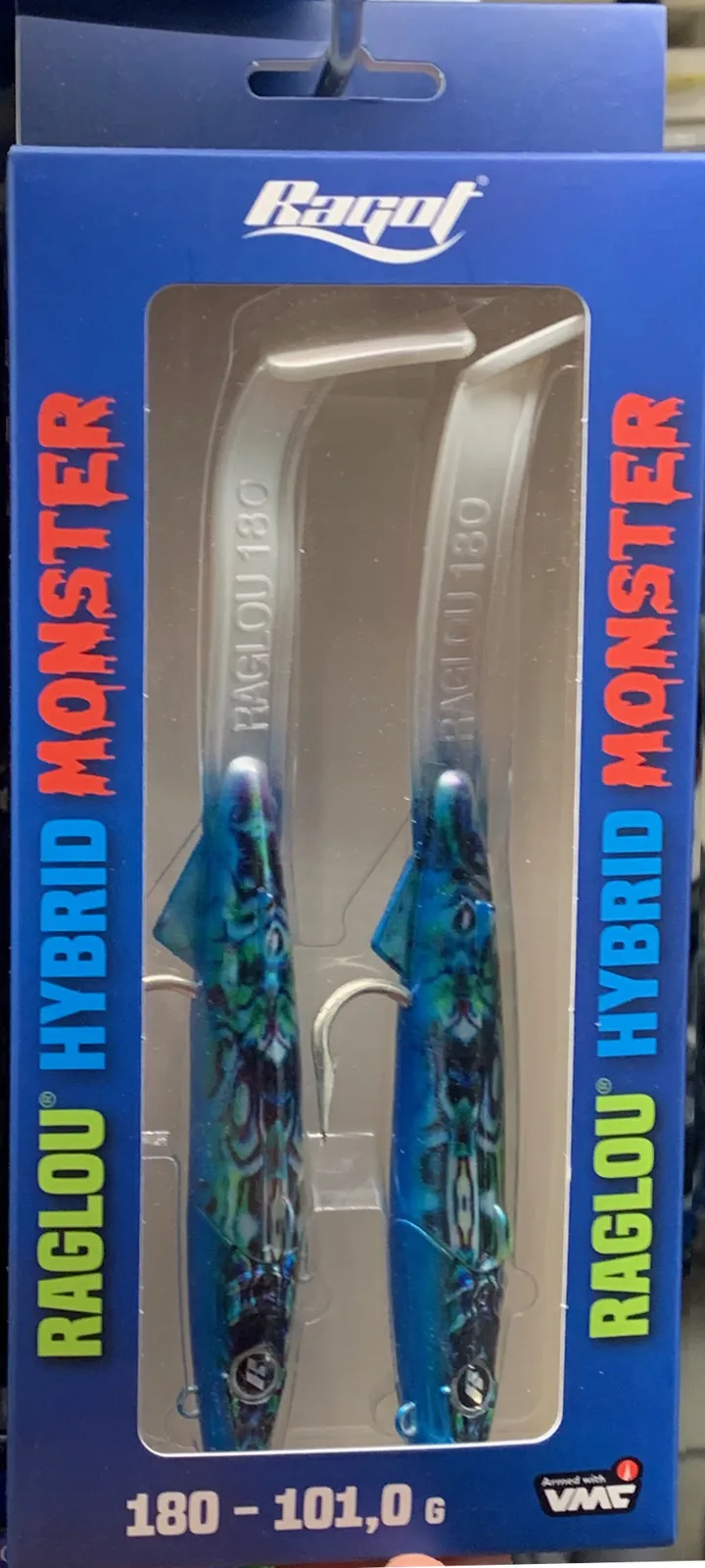 RAGLOU HYBRID MONSTER CM 180 GR . 101 ΧΡΩΜΑ ABLB RAPALA ΣΥΣΚΕΥΑΣΙΑ 2 ΤΕΜ. ΜΟΛΥΒΔΙΝΗ ΚΕΦΑΛΗ