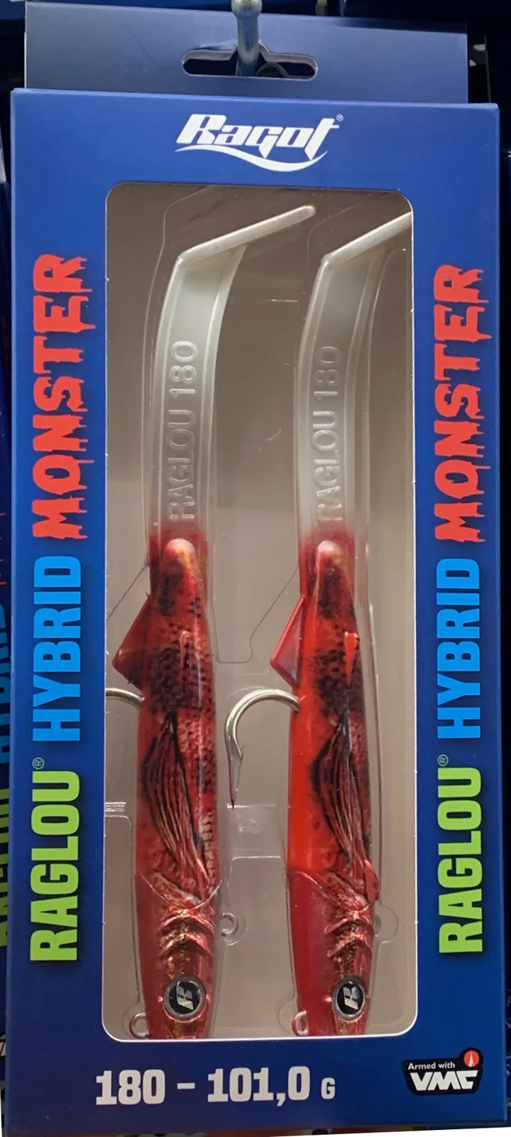 RAGLOU HYBRID MONSTER CM 180 GR . 101 COLOR ABLR RAPALA PAQUETE DE 2 CABEZA PLOMADA