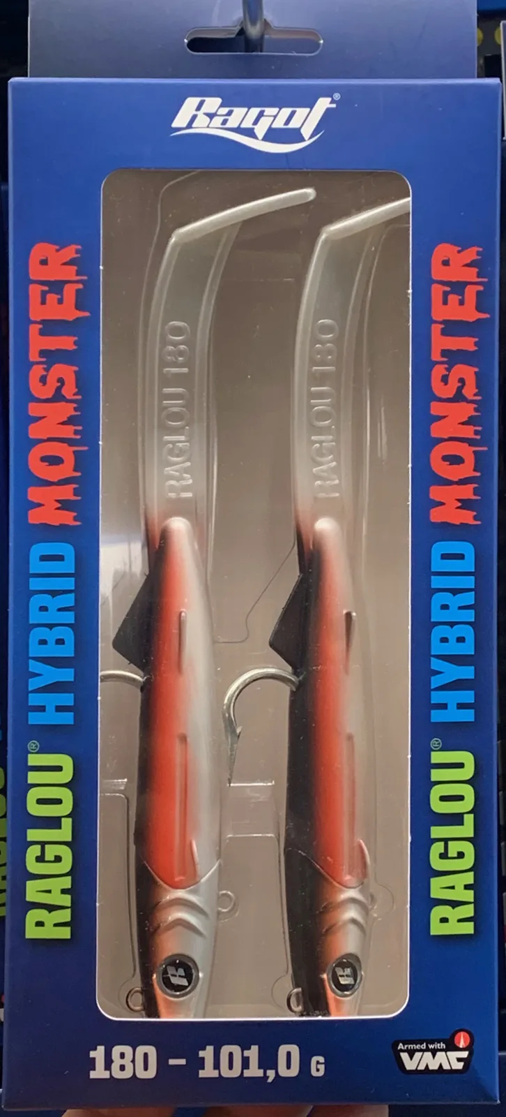 RAGLOU HYBRID MONSTER CM 180 GR . 101 COLOR GRL RAPALA PACK DE 2 CABEZA PLOMADA