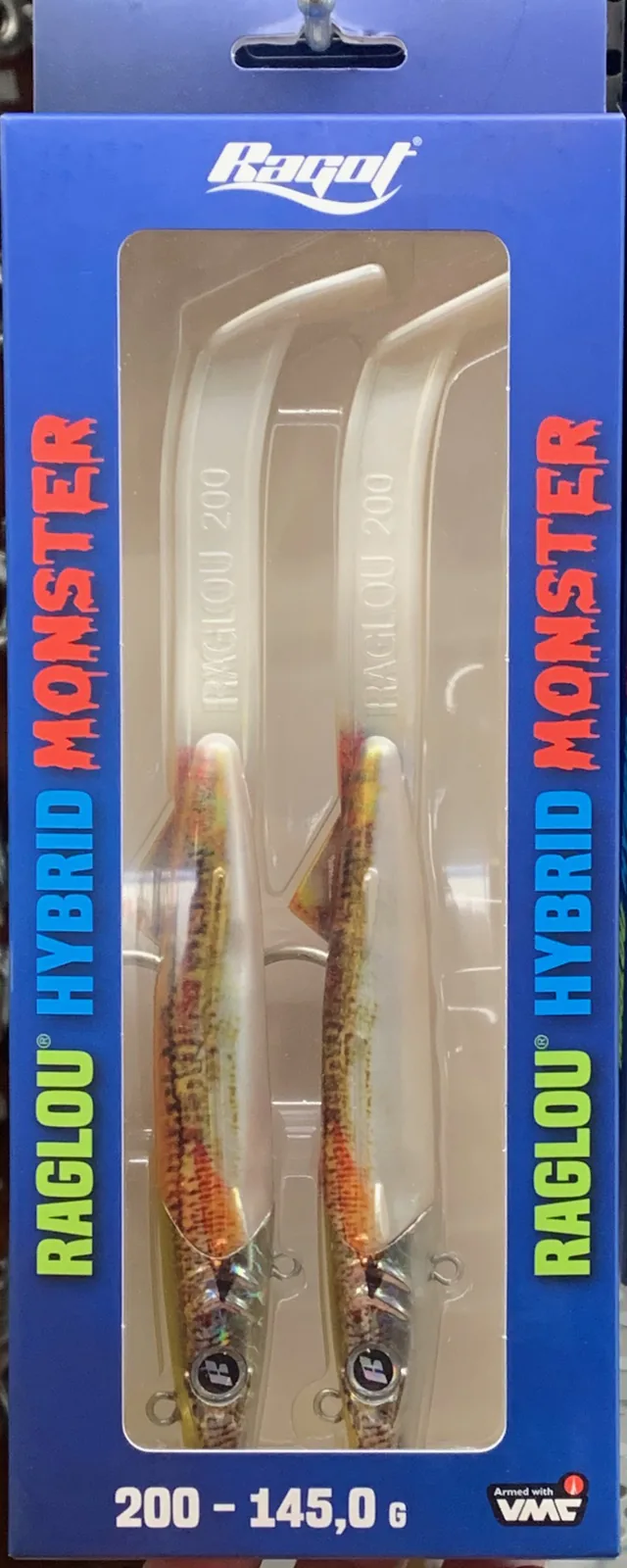 RAGLOU HYBRID MONSTER CM 200 GR . 145 ABLY COLOUR RAPALA PACK OF 2 WEIGHTED HEAD
