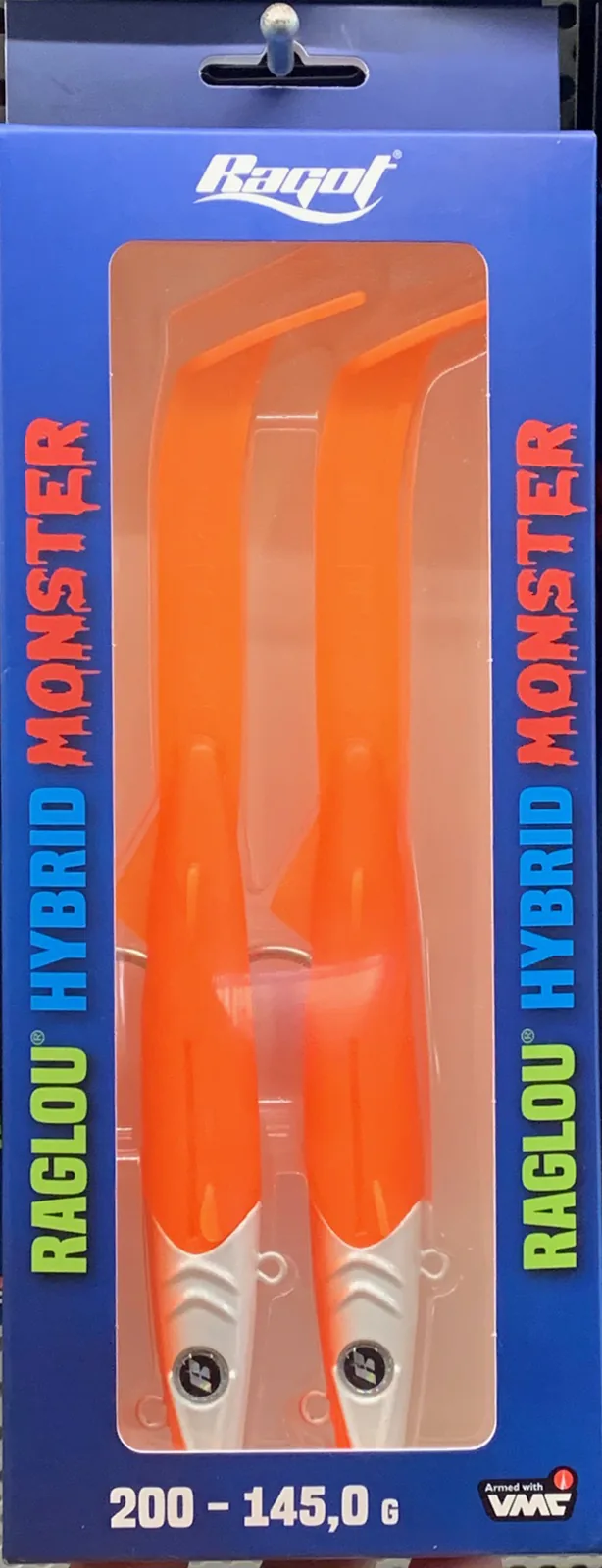 RAGLOU HYBRID MONSTER CM 200 GR . 145 COLOR FO RAPALA PAQUETE DE 2 PIEZAS CABEZA PLOMADA