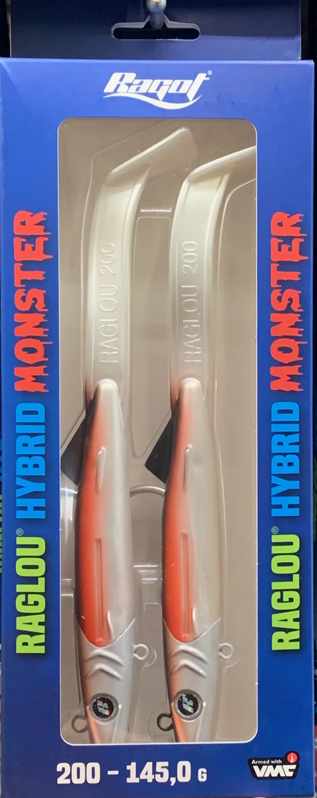 RAGLOU HYBRID MONSTER CM 200 GR . 145 FARBE GRL RAPALA 2 STÜCK PACKUNG BLEIKOPF