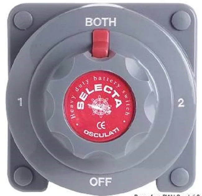 SÉLECTEUR-COUPE-BATTERIES "SELECTA" POUR 2 BATTERIES OSCULATI