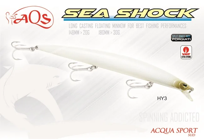 SEÑUELO SEA SHOCK FLOAT CM 18 COLOR HY3 GR.30 BLANCO AQS