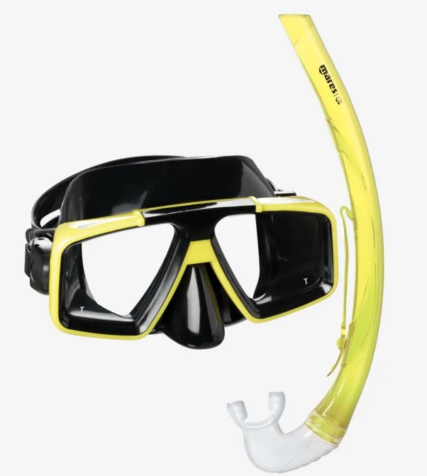 SET MASK + SNORKEL STARFISH MARES BLACK YELLOW