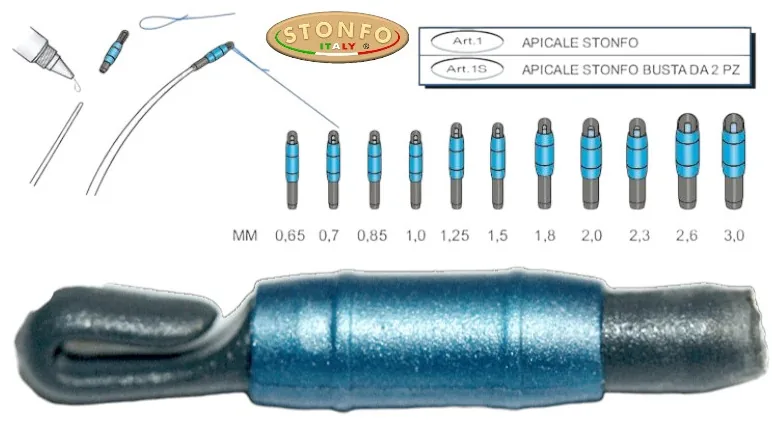 STONFO TIP CONNECTOR FOR FIXED ROD D. 2.6 COLOR GRI/BL