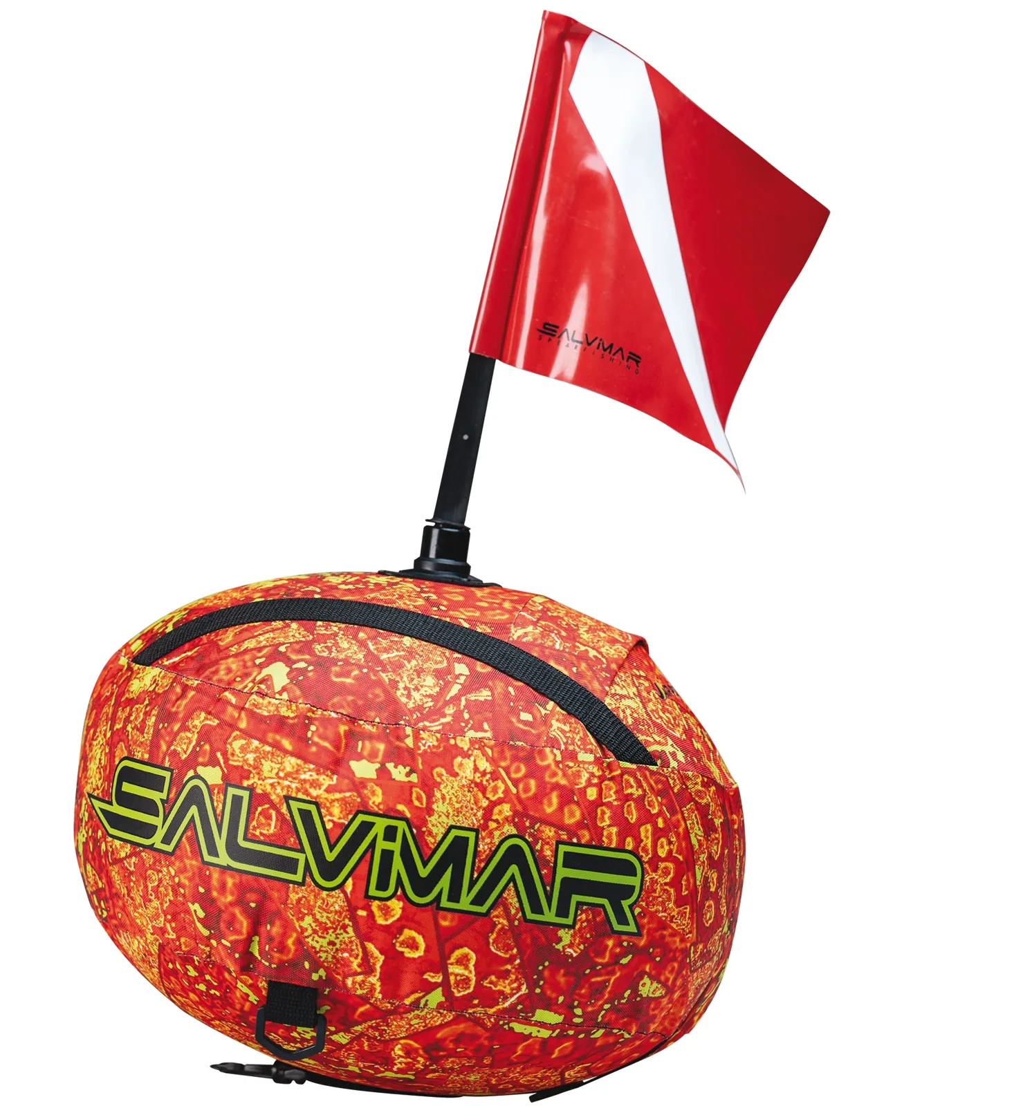 TAUCHBOJE SFERA BUOY, HOHE SICHTBARKEIT, MIT LUFTKAMMER, 2 FLAGGEN SALVIMAR