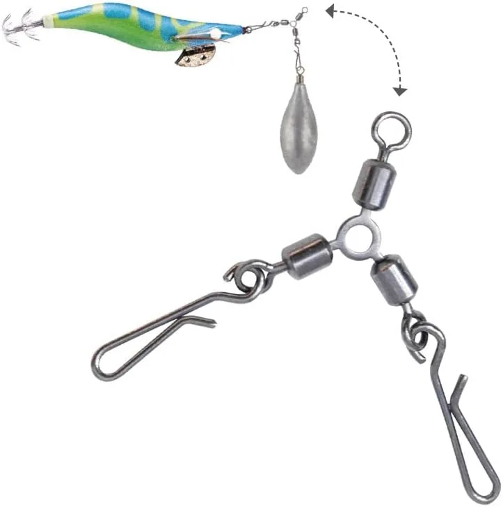 TRIPLE SWIVELS WITH DOUBLE LINK SNAPE JATSUI FOR SQUID SIZE S