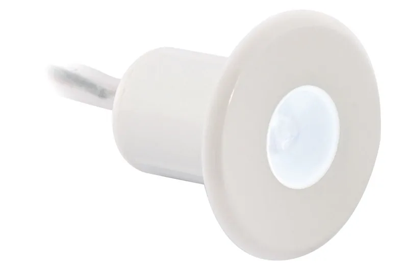 WHITE PLASTIC RECESSED LED COURTESY LIGHT CM 14 X20 D. 28 MM